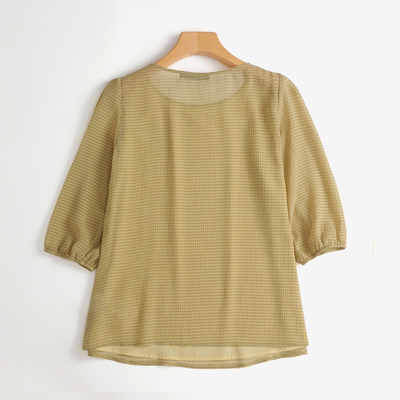 Zanzea Áo Nữ Tay 3 / 4 Họa Tiết Caro Thời Trang