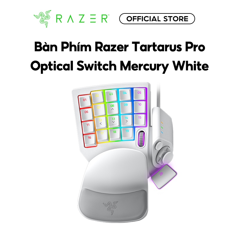 Bàn phím Razer Tartarus Pro–Analog Optical-Trắng(Mercury) RZ07-03110200-R3M1