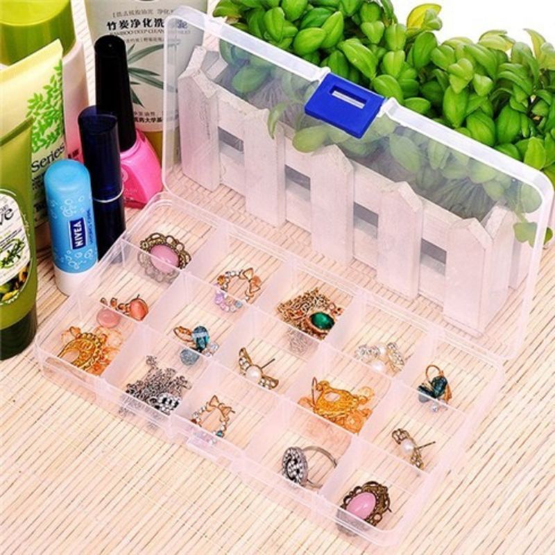 Hộp 8 ngăn, 10 ngăn, 15 ngăn, 24 ngăn có thẻ tháo rời vách chia ngăn đựng trang sức