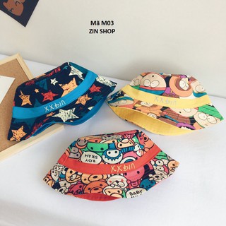 Mũ Tai Bèo Vành Rộng In Hình Hoạt Hình Siêu  Dễ thương Cho Bé Trai, Bé Gái