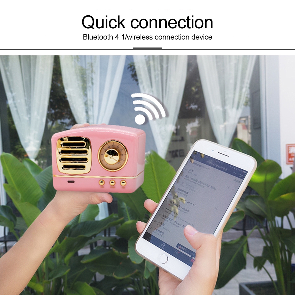 Loa Kết Nối Bluetooth HM11 Phong Cách Cổ Điển Hỗ Trợ Thẻ Nhớ Tf Âm Thanh Hay - Giá Tốt