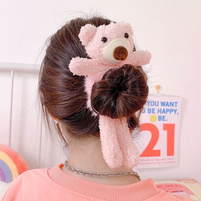 Dây Cột Tóc Hình Gấu Bông Dễ Thương Phong Cách Hàn Quốc, Vòng Tay Gấu Cute AMKO CT05