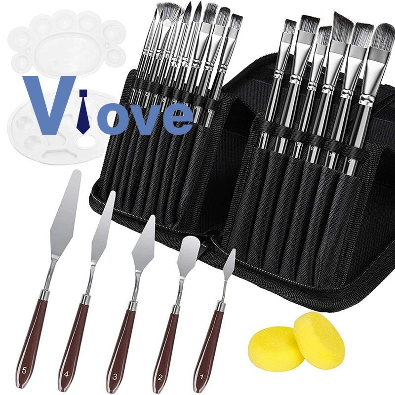 Bộ cọ vẽ tranh kèm bảng pha màu tiện dụng