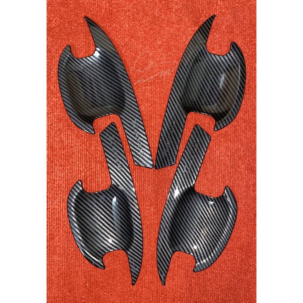 [Mã LIFEAU5SALE giảm 20k đơn 50k] Ốp tay nắm, hõm cửa cacbon xe Tucson 2016-2021 vân carbon cao cấp