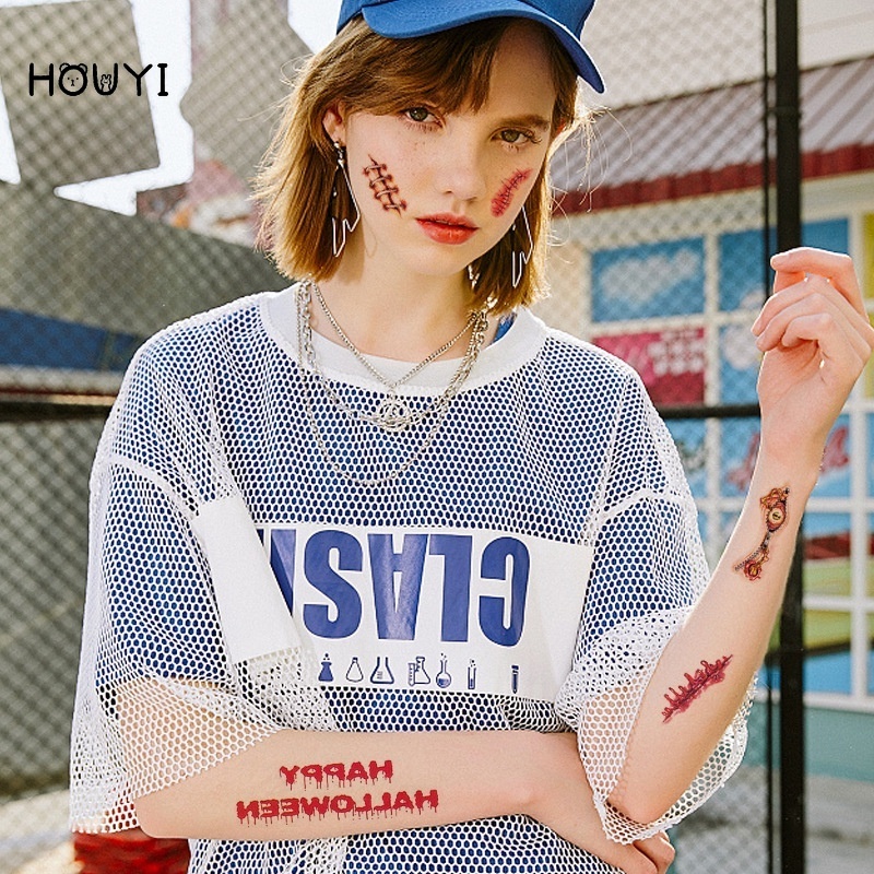 1 Miếng Dán Hình Xăm Giả Vết Sẹo Kinh Dị Trang Trí Tiệc Halloween