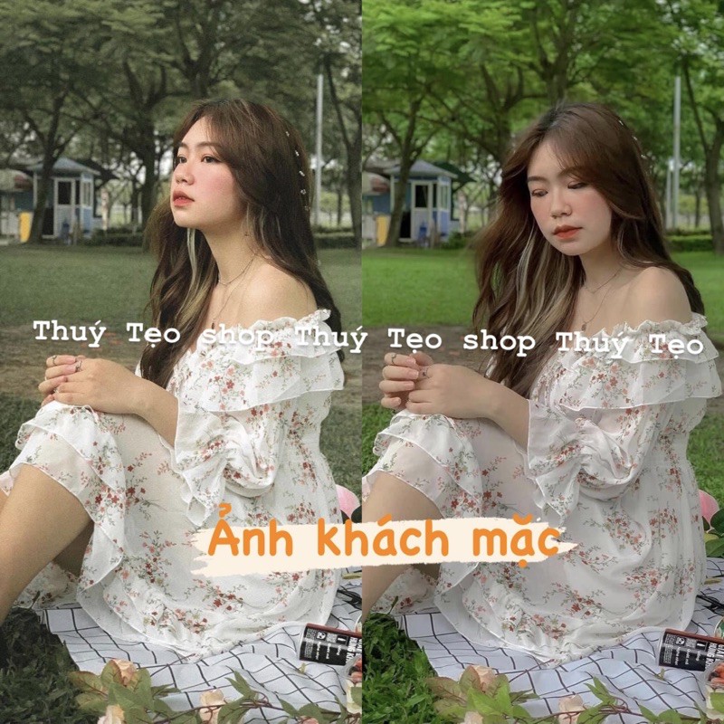 [Mã WASTMAY giảm 15% tối đa 30K đơn 150K] ĐẦM TRỄ VAI HOA XOÈ STYTE ULLZANG