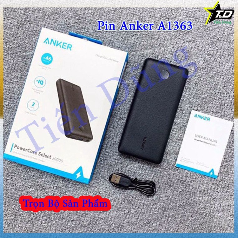 Pin sạc dự phòng Anker PowerCore Select 20000mAh - Pin Anker A1363 sạc nhanh 18W tiêu chầu QC3.0 ♥️♥️