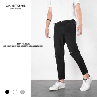 [ROUTINE] Quần jean nam - Quần Jeans đen rách gối forn lửng