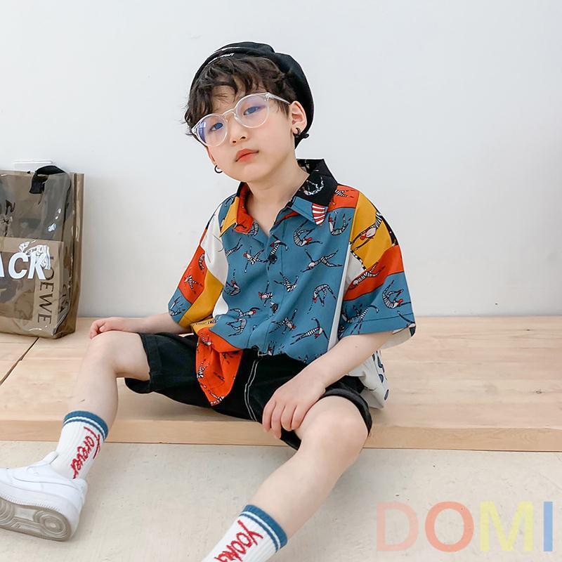 Áo Sơ Mi Ngắn Tay In Họa Tiết Hoa Thời Trang Mùa Hè Năm 2021 Cho Bé Trai