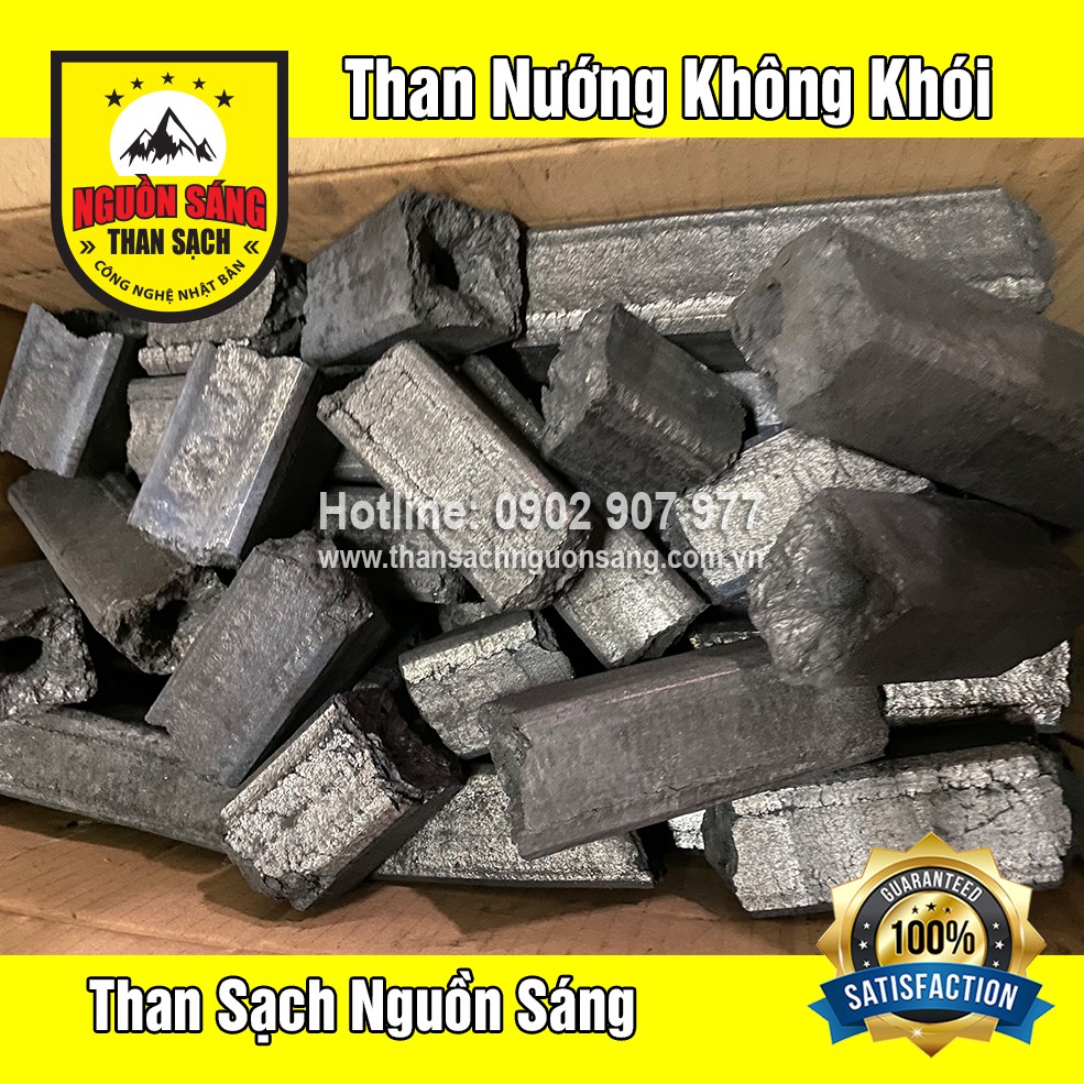 (10kg) Than mùn cưa vuông / lục giác loại 2. Than Nướng Không Khói