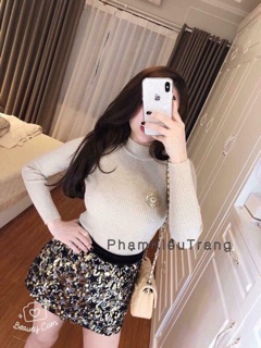 Áo len 3 phân QC, len cổ lọ