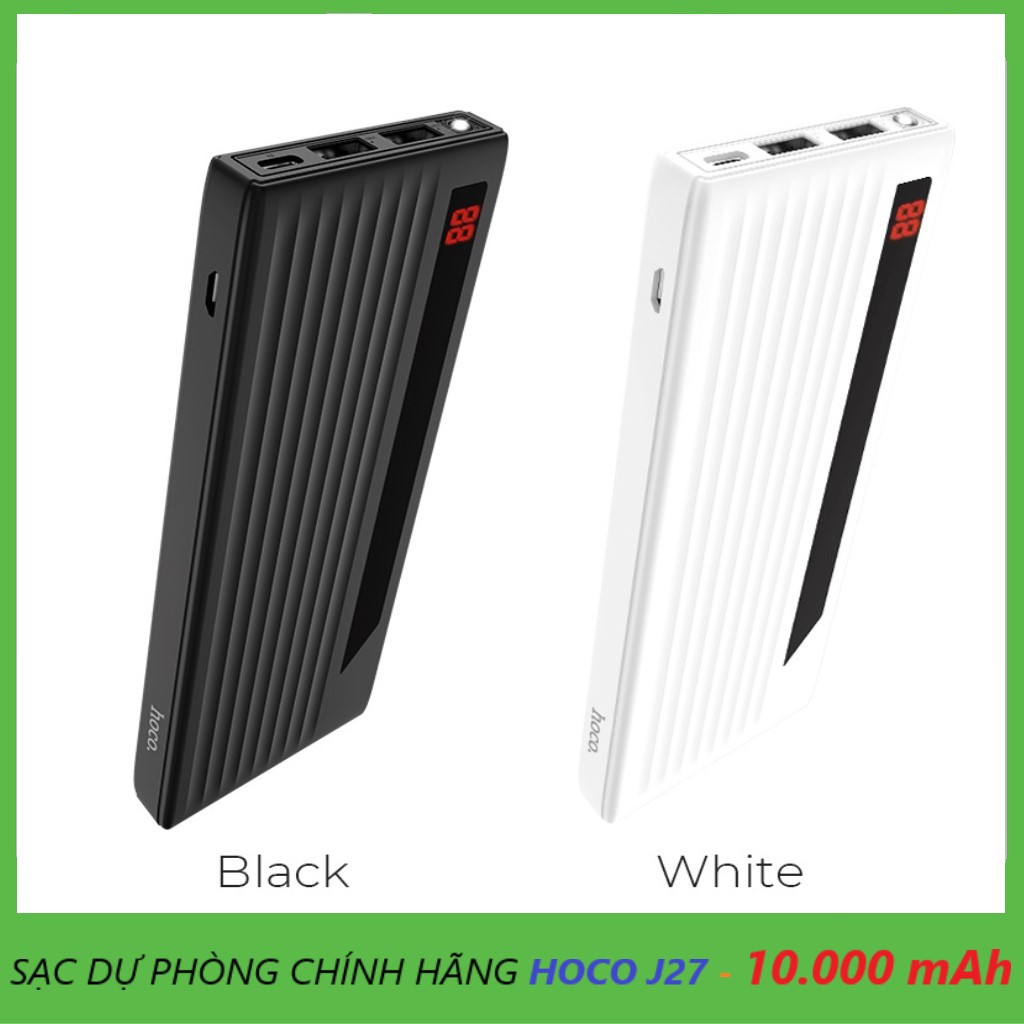 Pin Sạc Dự Phòng 10000 mAh /Chính Hãng HoCo J27 /2 Cổng Ra USB