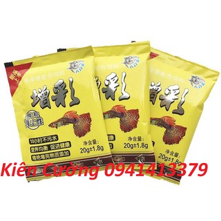 Thức Ăn Cá Bảy Màu 20g - Cám Cá Cảnh 7 Màu Vàng