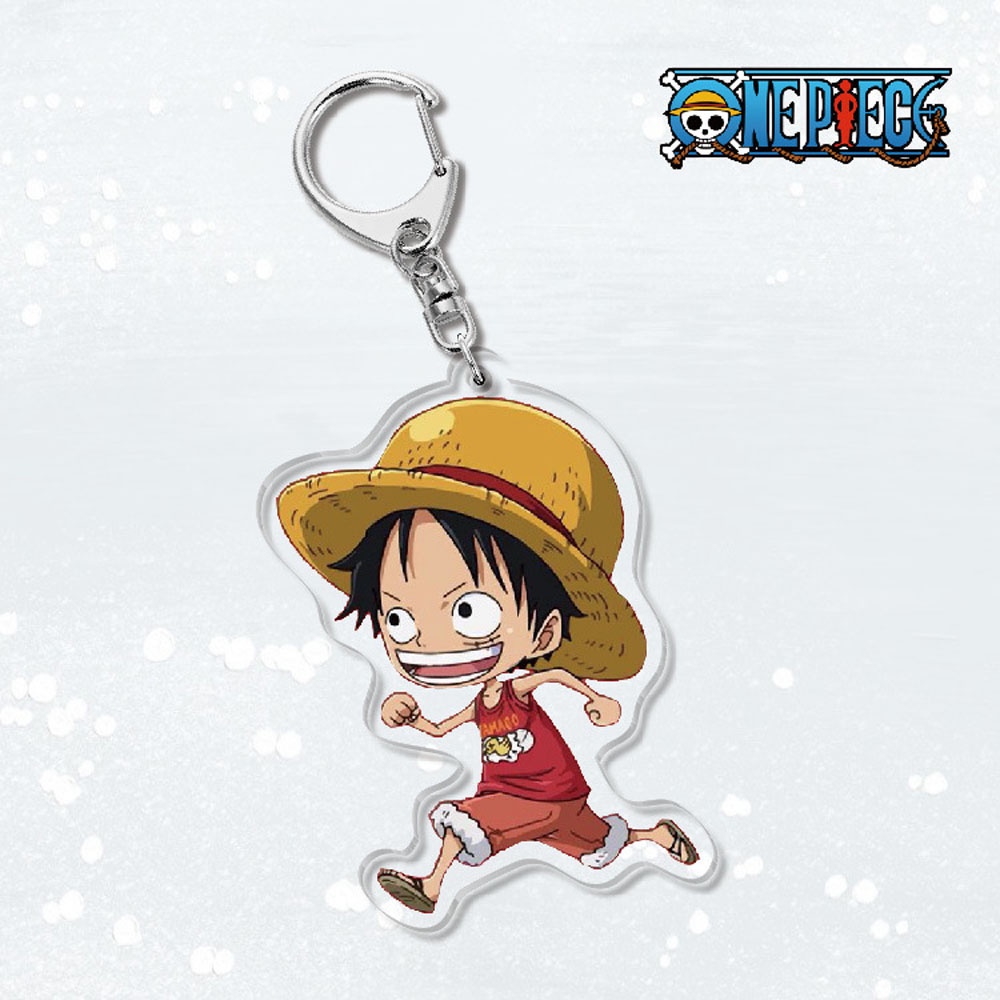 Móc khóa nhựa acrylic hai mặt hình nhân vật Luffy Sanji trong phim hoạt hình One piece