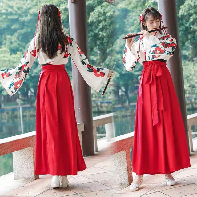 Hán phục Trà Hoa nhẹ nhàng đáng yêu/Trang phục cổ trang váy chiết eo