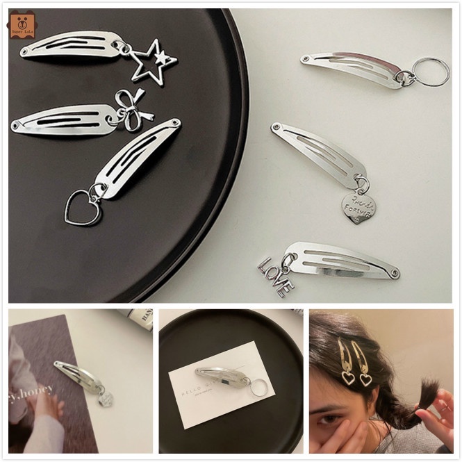 Kẹp Tóc Bb Bằng Kim Loại Thiết Kế Đơn Giản Cá Tính Hàng Mới Dành Cho Bạn Gái