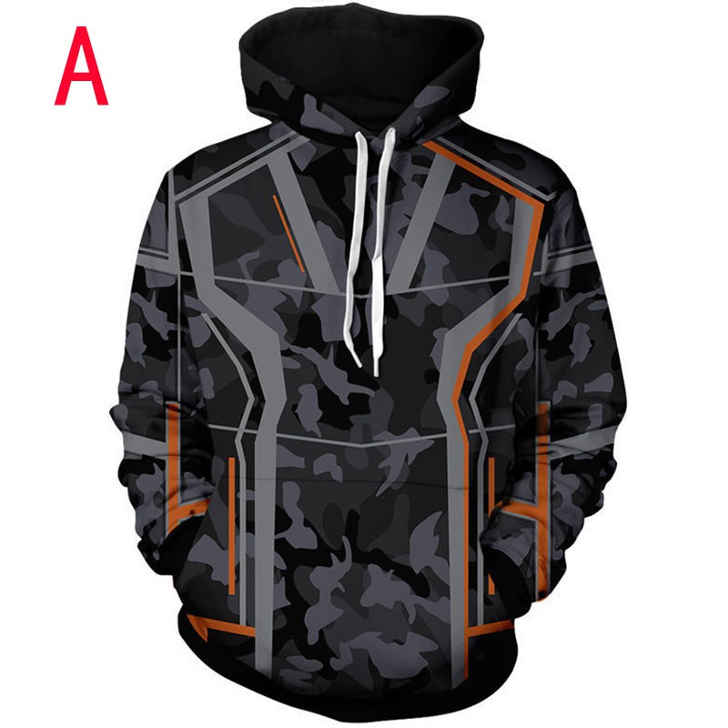 Áo Khoác Hoodie Dài Tay In Hình Người Sắt 3D Phối Khóa Kéo Thời Trang Cho Nam
