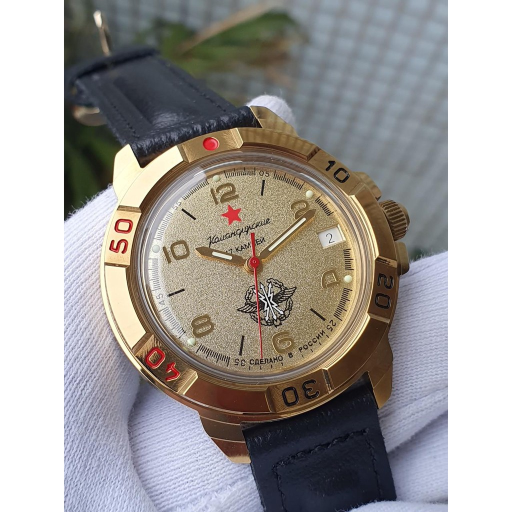 Đồng hồ nam Vostok máy cơ lên giây, size mặt 40, size dây 18. Đồng hồ Nga Vostok Komandirskie 439451