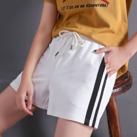 Quần đùi nữ , quần đui nữ chất thun co giản tốt MS 2 sọc mèn mại -  men87_store