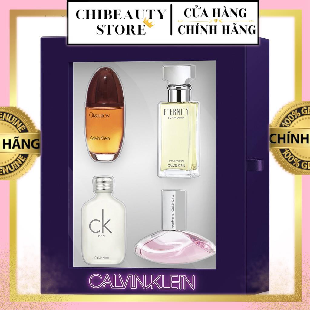 (Chính hãng) Set nước hoa nữ Mini Calvin Klein 4-Pc. Women's Classic Gift Set (4 chai mini)