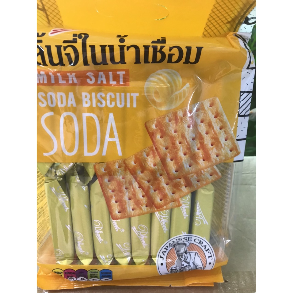 Bánh Quy Ăn Kiêng Dbent Soda Biscuit Vị Sữa (Gói 400g- Vàng)