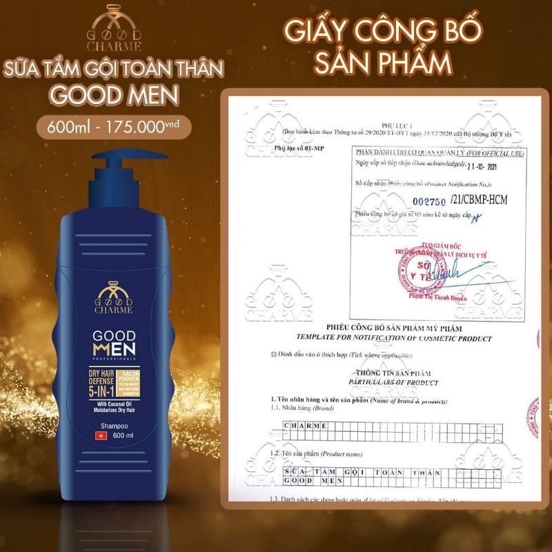 [Chính Hãng] Sữa Tắm Gội Nam Toàn Thân 5in1 750ml