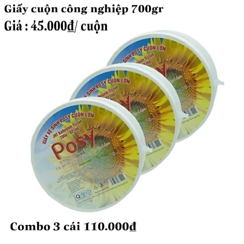 KHĂN CUỘN VỆ SINH 2 LỚP CÓ LÕI LOẠI LỚN POSY