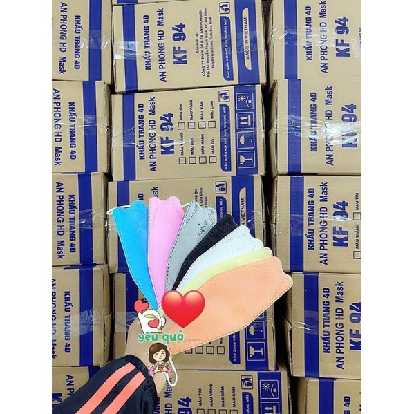 [Mã LIFEXANH03 giảm 10% đơn 500K] Thùng 300 cái Khẩu trang y tế 4D KF94 An Phong HD Mask