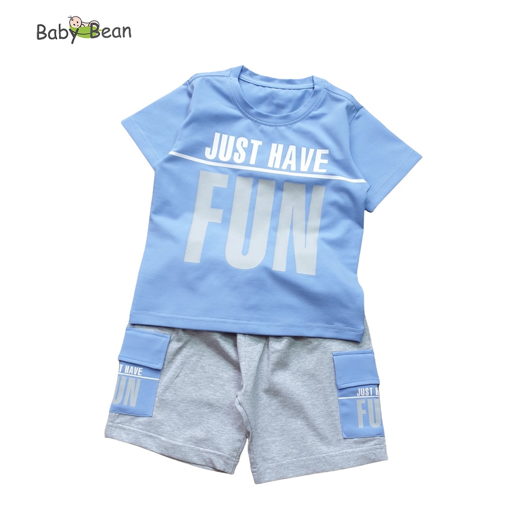 [MÃ THƯƠNG HIỆU YÊU THÍCH Voucher giảm 10%] Bộ Đồ Thun Cotton in Chữ Bé Trai BabyBean