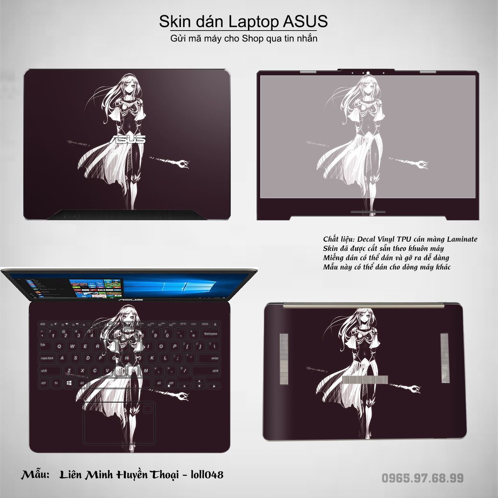 Skin dán Laptop Asus in hình Liên Minh Huyền Thoại nhiều mẫu 6 (inbox mã máy cho Shop)