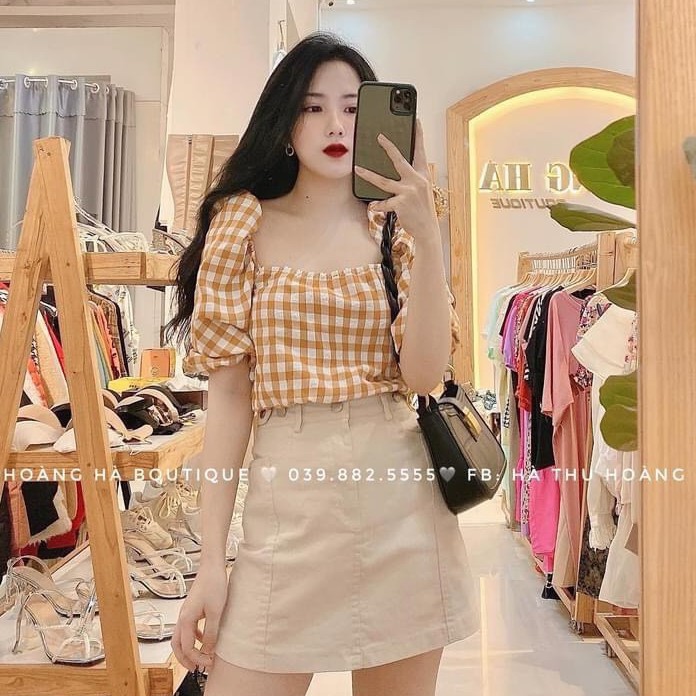 Set áo croptop kẻ chân váy ngắn 💖FREESHIP💖Áo kẻ mix chân váy dáng ngắn siêu xinh AD141 | BigBuy360 - bigbuy360.vn