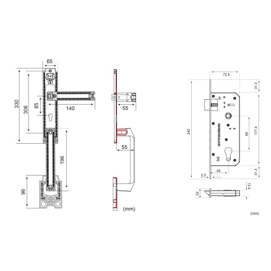 [CHÍNH HÃNG] Khóa tay nắm HCR8528 đại sảnh màu đồng rêu Huy Hoàng