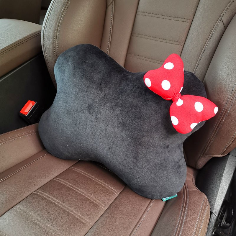 Ready Stock Bowknot Car Headrest Neck Pillow Cute Cartoon Car Pillow Pillow Creative Fashion Car Pillow Waist Pillow Female ZAnF