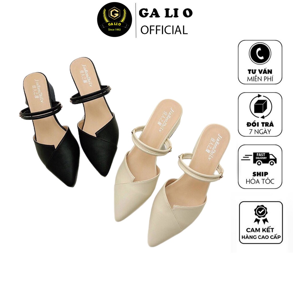 Giày sục nữ,sục nữ mũi nhọn đế bệt 2 màu đen kem bản đẹp siêu vip shop MAM MOTH