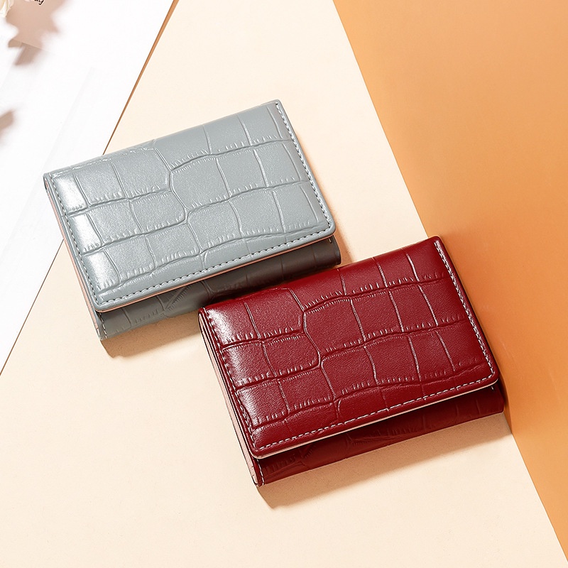 Ví Ngắn Mini Gấp Ba Thời Trang Hàn Quốc Cho Nữ