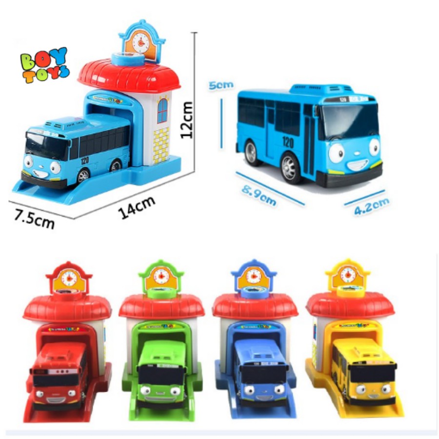 Bộ đồ chơi xe buýt Tayo the little bus chạy quán tính kèm nhà đẩy cho bé thỏa sức vui chơi