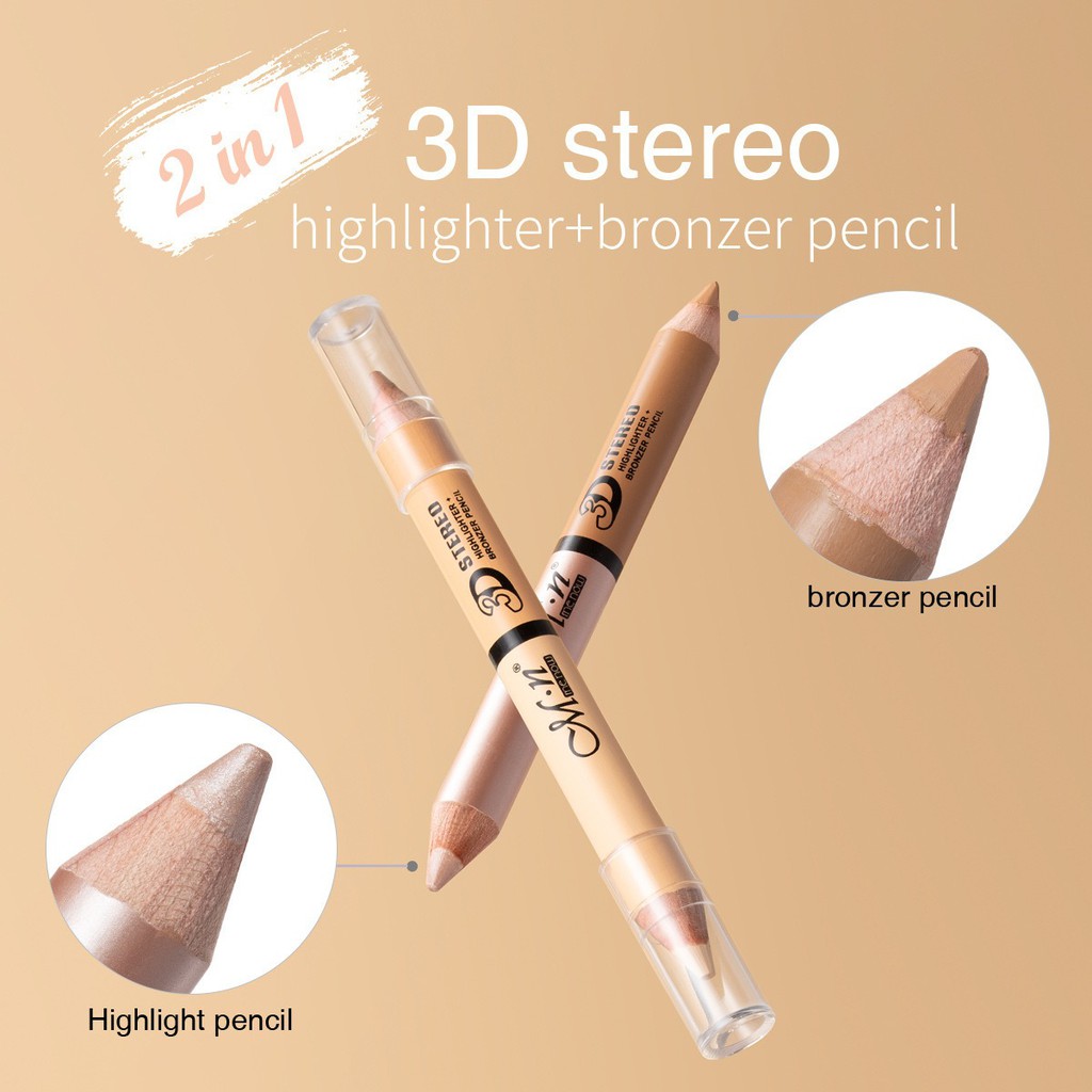 MENOW Double Head Highlighting Shading Pencil Contour Bronzer Face Make Up Waterproof and Long Lasting Makeup Cosmetic Beauty