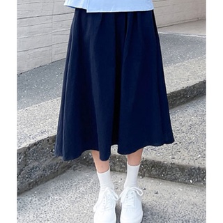 [Trả hàng] Chân váy xanh đậm dài phong cách Hàn Quốc