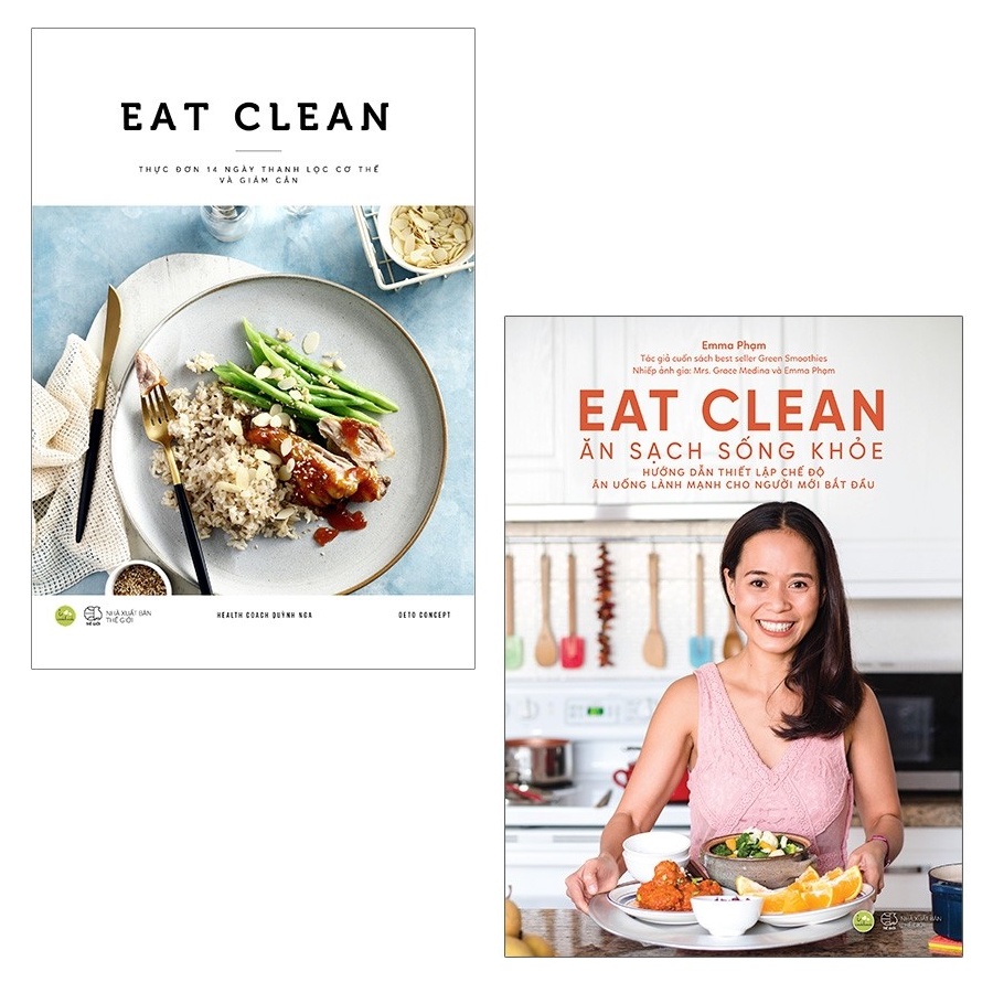 Sách AZ - Combo Eat Clean: Thực Đơn 14 Ngày Thanh Lọc Cơ Thể Và Giảm Cân + Ăn Sạch Sống Khỏe (2 cuốn)