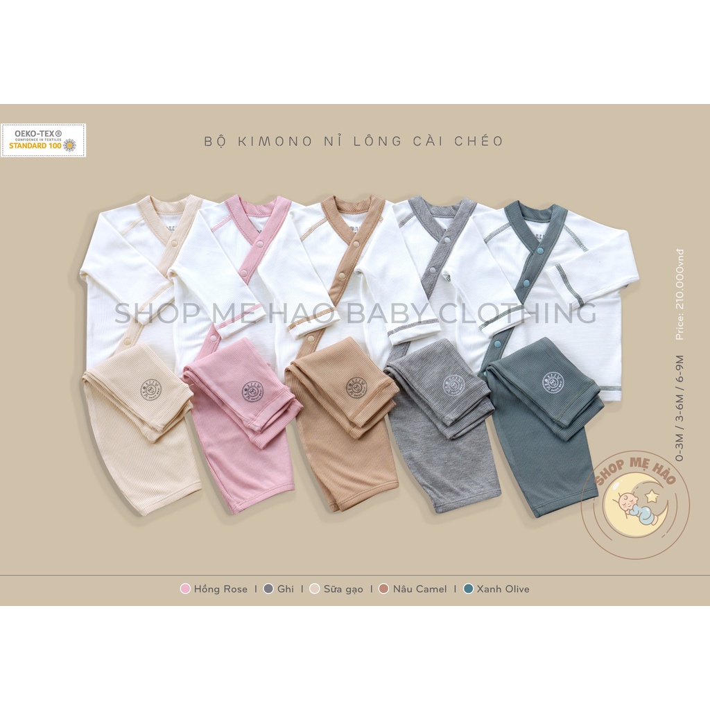 Bộ sơ sinh sữa cúc cài chéo cho bé 0-6M - Hàng chính hãng