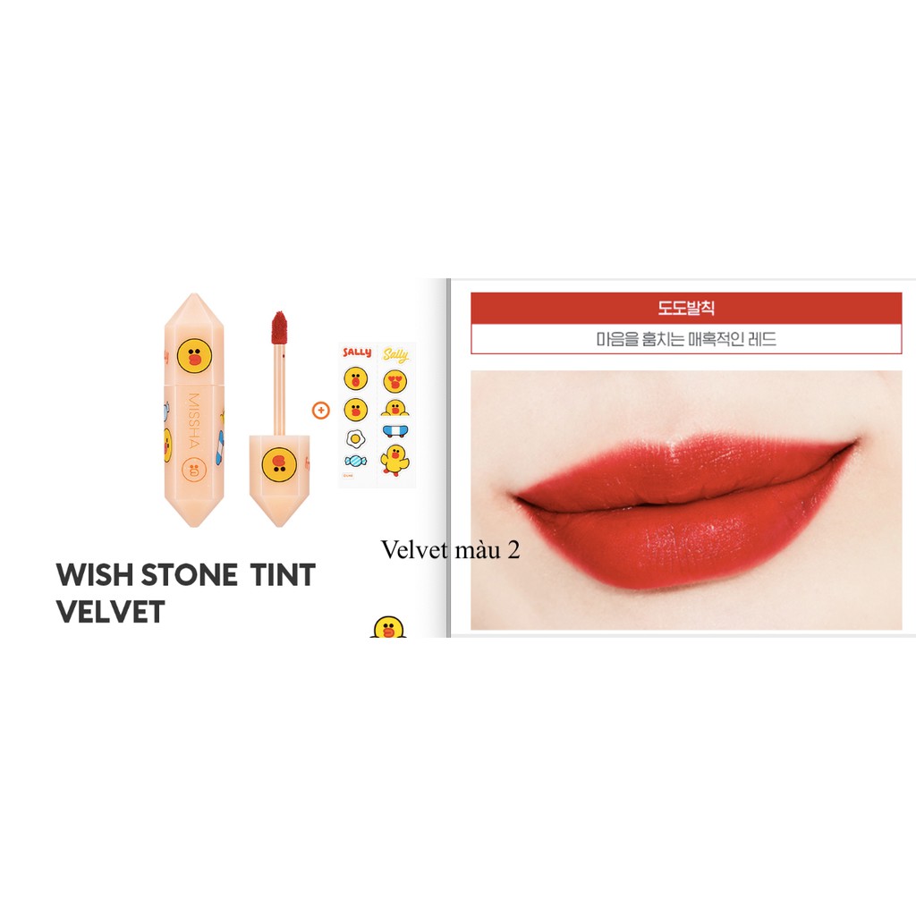 MBC Son MISSHA Wish Stone Tint bản line friend Velvet và Water gel | BigBuy360 - bigbuy360.vn