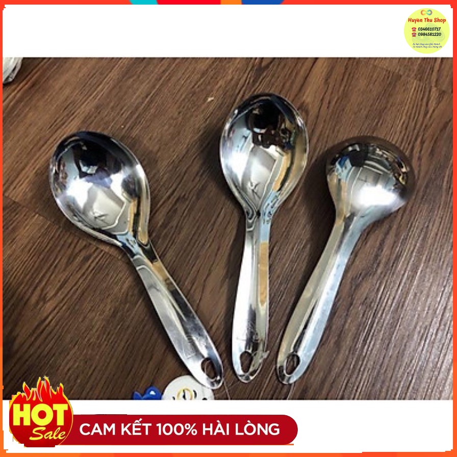 Muôi canh 100% inox dày đẹp 24cm - Muôi bắp tay