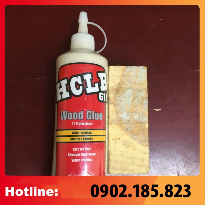 KEO DÁN GỖ HCLB 611 500ml - WoodGlue cho sàn gỗ, cầu thang, khuyết điểm đồ gỗ nội thất, vết xước gỗ, Keo sữa