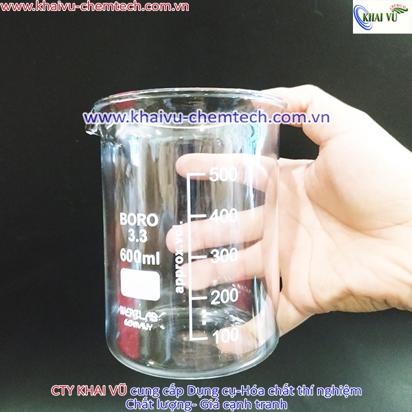 [Hãng Wertlab-Đức] Cốc có mỏ chia vạch thủy tinh chịu nhiệt 1000ml 600ml