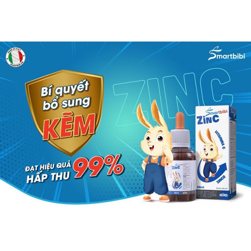 🆘 Smartbibi ZinC. Bổ sung Kẽm Tăng Đề Kháng, bé biếng ăn , tiêu hoá