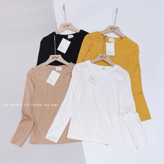 Áo borip cổ tròn tay dài 4 màu