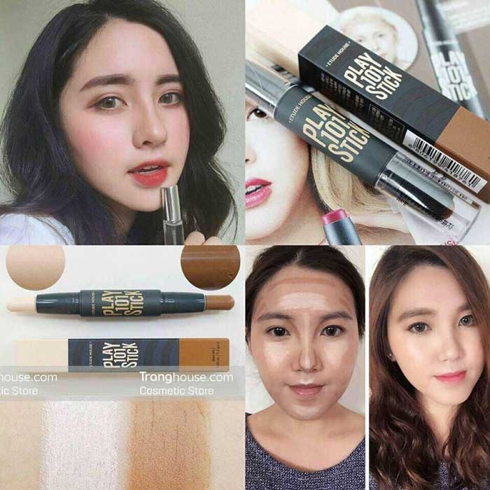 Tạo khối 2 đầu siêu tiện lợi từ nhà Etude House Play 101 Stick Contour Duo màu #01 và #02