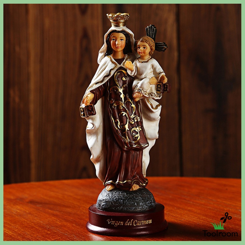 Toolroom Resin Catholic Our Lady Of Grace Virgin Mary Madonna Statue Figurine Decor