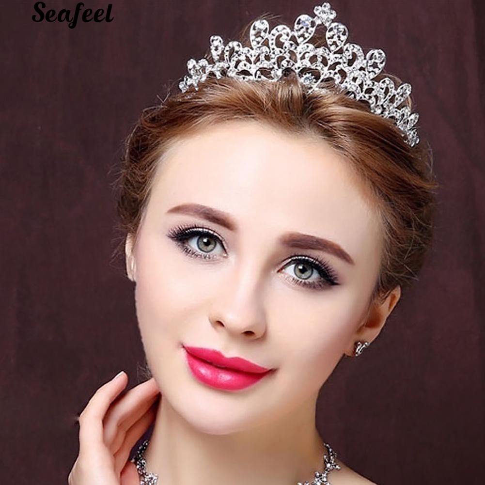 Vương miện cài tóc có đính đá kiểu công chúa cho nữ