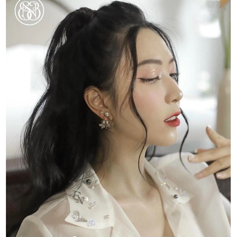 Bông tai jadi0r phối ngọc đính đá